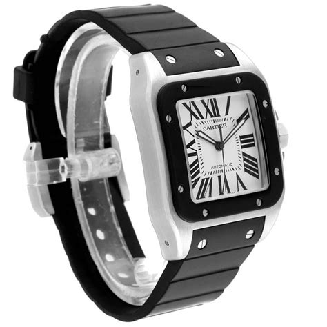 cartier santos rubber band|cartier santos men's watch.